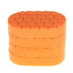SPTA Orange Color Medium Hard Cutting Hexagon Style Hand Applicator Buff Polishing Pad Pack Of 4Pcs–DIY Quality