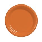 Creative Converting Touch of Color 50 Count Plastic Lunch Plates, Sun-Kissed Orange