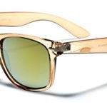 Retro 80’s Fashion Sunglasses – Colorful Neon Translucent Frame – Mirrored Lens