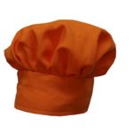 Chefskin Chef Mushroom Hat Orange Adults Adjustable Velcro,