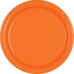 Disposable Round Dinner Party Plates Tableware, Orange Peel, Paper , 10″, Pack of 20