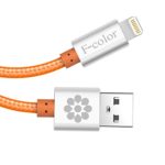 iPhone 5S Charger, 6.6 Ft Heavy Duty Braided iPhone Charger Lightning Cable iPhone 6S Charger F-color™ MFi Certified for iPhone 6S 6 Plus 5C 5S 5 iPad Air 2 Mini 4 iPad Pro, iPod Touch 5 Orange