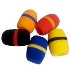AUCH 5 Pack Reusable/Universal/Washable Bi-color Foam Mic Cover Handheld Stage/KTV/DJ/Party Microphone Windscreen, Assorted Color(Orange/Yellow/Red/Blue/Black)
