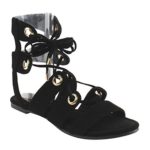 C LABEL AE83 Women’s Gladiator Lace Up Flat Sandals
