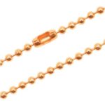 Orange Color Steel 2mm Ball Chain Necklace 16 Inches