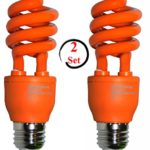 SleekLighting 13 Watt Orange Spiral CFL Light Bulb 120Volt, E26 Medium Base. (Pack of 2)