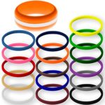 FLEX Ring – Womens Mens Orange Silicone Ring – Changeable Color Bands – Many Colors – Safe, Durable, Everyday Wear Wedding Band – 1 Ring – Sizes 4-16
