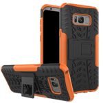 Galaxy S8 Plus Case, MCUK Heavy Duty Rugged Dual Layer – Soft/Hard Shell 2 in 1 Tough Protective Cover Case with Kickstand for Samsung Galaxy S8 Plus (Orange)