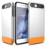 iPhone 7 Plus Case, YOUMAKER Slim Dual Color Protective Case for Apple iPhone 7 Plus (2016) 5.5 inch – Silver/Orange