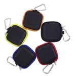 eBoot Earbud Case Mini Carrying Pouch with Carabiner for Earphone and USB Cable, 5 Colors
