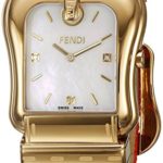 Fendi Women’s ‘B.’ Swiss Quartz Stainless Steel and Leather Dress Watch, Color:Orange (Model: F382414591D1)