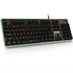 XINMENG K26 Gaming Keyboard 104 Backlit Anti-Ghosting Keys Wired Computer Keyboard Orange Light Breathing Keyboard