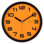 DecoMates Non-Ticking Silent Wall Clock – Color Block (Orange Pumpkin)