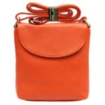 JOLLYCHIC Women’s Candy Color Small Faux Leather Shoulder Bag Crossbody Bag Purse (Orange)