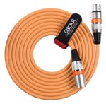 QOOKR Professional 3-Pin 10ft Audio Path Cable Balanced XLR Male to XLR Female Color Cable for Microphones,Speakers,Recording,DMX lighting(10 Feet,Orange)