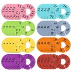 Caydo 40 Pieces 8 Colors Clothing Size Dividers Round Hangers Closet Dividers, Size XXS to XXXL