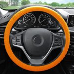 FH GROUP FH3002 Silicone w. Nibs & Pattern (Massaging grip) Steering Wheel Cover, Orange Color -Fit Most Car, Truck, Suv, or Van