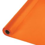 Creative Converting 013282 Touch of Color Plastic Tablecover Banquet Roll, 250′ Each Roll, Sunkissed Orange