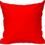 TangDepot Handmade Decorative Solid 100% Cotton Canvas Throw Pillow Covers /Pillow Shams, Many Colors available, – (20″x20″, Red Orange)