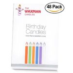The Waxman Candles Color Flame Birthday Candles | Assorted Colors | 48 Pack | Party Colorful Unique Candles | Regular