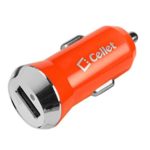 Cellet Universal 12 Watt (2.4 Amp) Rapid Mini USB Car Charger for Tablets and Smartphones – Bright Orange