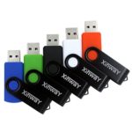 XinwaY 16GB USB 2.0 Flash Drives, (5 Pack 16GB Five Colors: Black White Blue Green Orange)