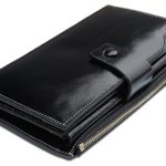 Grebago Women’s Genuine Leather Wallets Long Zipper Clutch Purses Handbags (Gift box)