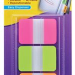 Post-it Tabs with On-the-Go Dispenser, 1-Inch Solid, Pink, Green, and Orange, 22-Tabs/Color, 66-Tabs/Dispenser