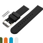 BARTON Watch Bands – Choice of Colors & Widths (18mm, 20mm, 22mm or 24mm) – Soft Silicone Rubber Straps