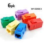 CablesOnline, 6-PACK CAT6 Female/Female RJ45 Ethernet Multi-Colored Keystone Jack Coupler, WP-C02MC-6