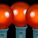 Novelty Lights 25 Pack G40 Outdoor String Light Globe Replacement Bulbs, Orange, C7/E12 Candelabra Base, 5 Watt