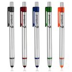 Stylus Pens, Cambond 5Pcs 2 in 1 Click Stylus and Ballpoint Pen for iPhone, Samsung, Tablet, iPhone 7, Galaxy note 5, All Capacitive Touch Screen Device (Orange/Green/Blue/Red/Black) (5 Pack)