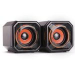 WESDAR Computer Speakers, 3.5mm USB Powered Subwoofer PC Speakers for Desktop Laptop Notebook, Pack of 2 (Orange)