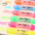 7 Colors Fruity Odour Highlighters, Yellow, Pink, Orange, Green, Red, Blue and Purple, Fluorescent Marker Colored Water Pen, Pack of 7