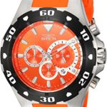 Invicta Men’s ‘Pro Diver’ Quartz Stainless Steel and Polyurethane Casual Watch, Color:Orange (Model: 24680)