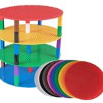 Premium Rainbow Colors 12″ Circle Stackable Base Plates – 12 Pack Baseplate Bundle with 120 New and Improved 2×2 Stackers – Tower Construction – Compatible with all Major Brands