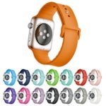 Hontao Silicone Sport Replacement Smart iWatch Band Strap for Apple Watch Series 1 Series 2 (orange 42mm)