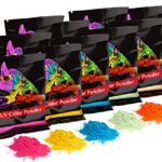 Holi UV Glow (Ultra Violet) Color Powder 12 Pack 70 Grams White,Yellow,Orange,Blue,Green,Pink