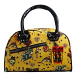 Fashionable Canvas Shoulder Bag or Hand Bag with Skull Calavera purse