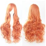 Womens/Ladies 80cm Orange Color Long CURLY Cosplay/Costume/Anime/Party/Bangs Full Sexy Wig (80cm,Curly Orange)