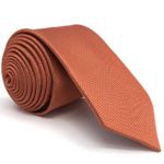 Shlax&Wing Solid Color Orange Skinny Neckties Ties For Men Slim Narrow 2.36″ Business