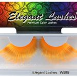 Elegant Lashes W585 Premium Jumbo Color False Eyelashes (Neon Orange) Halloween Dance Rave Costume