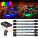 LEDGlow 6pc Flexible LED Million Color Motorcycle Light Kit with 72 LEDs Control Box Wireless Remote Multi-Color 15 Solid Colors