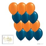 Andaz Press 11-inch Balloon Duo Party Kit with Gold Cards & Gifts Sign, Orange and Navy Blue, 12-pk, University Graduation Decorations