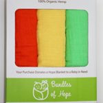 100% ORGANIC HEMP SWADDLING BABY BLANKET SET (ORANGE/YELLOW/GREEN)