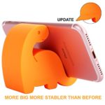 Plinrise Upstate Dinosaur Shape Cute Cell Phone Mounts Candy Color Creative Ipad Set Material of Silica Ge, Size:2.8″ X 3.1″ X 1.3″, for Iphone Ipad Samsung Phone Tablet Plate Pc (Orange)