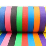 Colored MaskingTape for Kids (10 Rolls Variety Pack)|Colorful Paint Tape for Art and Craft Projects or Painting|Cute, Bright Colors Purple, Green, Pink, Black, Blue, Red, Yellow, Orange|1″ x 60 Yard