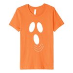 Kids Premium Light Color White Print Ghost Face Halloween Costume 12 Orange