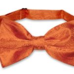 Vesuvio Napoli BOWTIE Burnt Orange Color Paisley Men’s Bow Tie for Tuxedo Suit