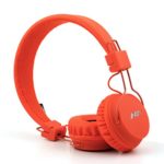 GranVela A1 Foldable On-Ear Stereo Wired Headphones Lightweight and Comfortable Headsets with 3.5mm Jack Detachable Cables (Fiesta of Colors)- Orange